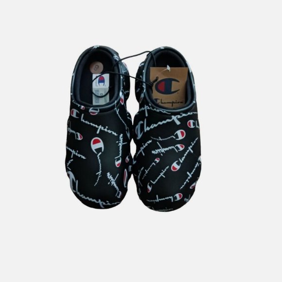 Champion Super Meloso Warped Slip on Logo Clogs Shoes Black White Mens Size 8 - Picture 7 of 9